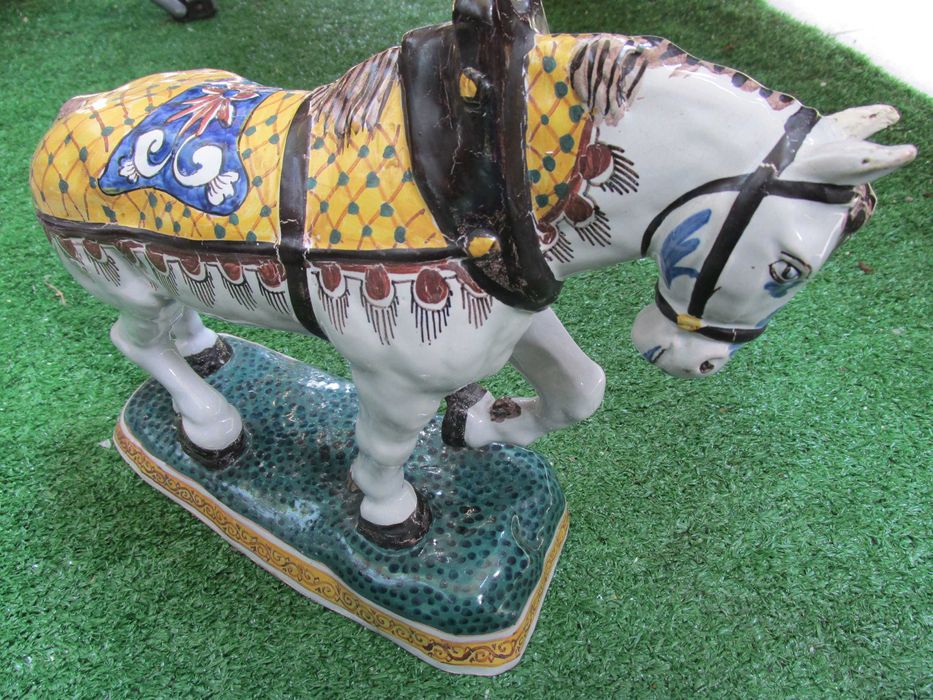 Stara duża figurka koń -Delft's-  18- 19 wiek Unikat