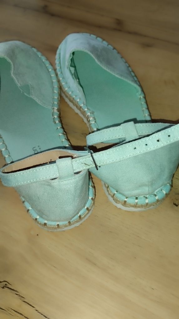 Espadryle zapinane 39 miętowe buty damskie letnie Bon Prix