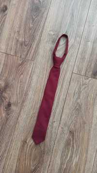 Krawat męski wąski gładki, zipper tie (Kolor: Bordowy)