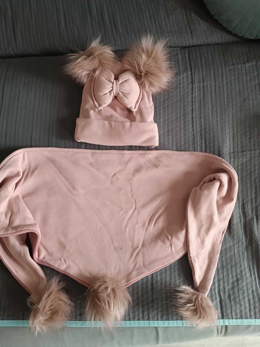 Komplet zimowy czapka i szalik dla dziewczynki 3-4 lata