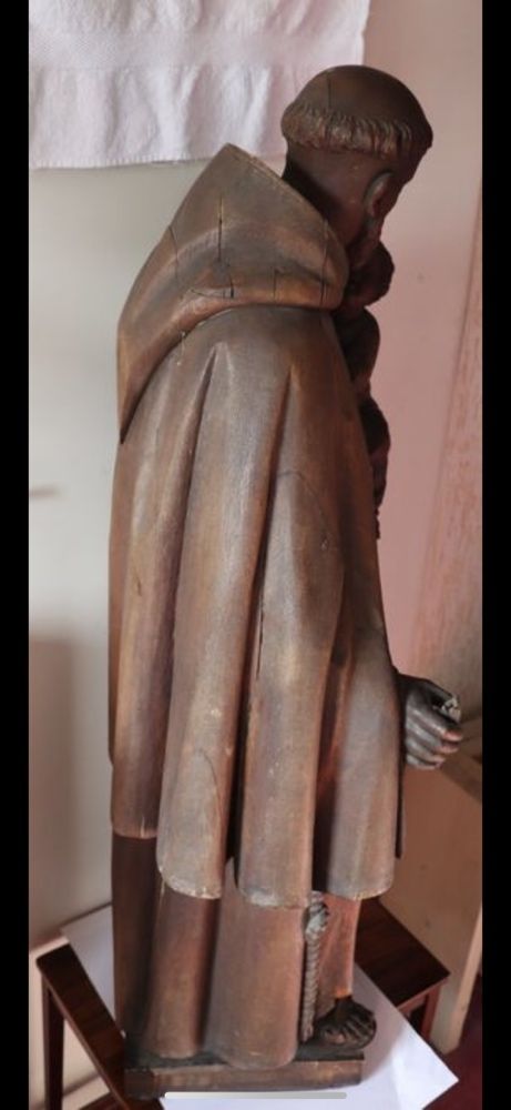 Escultura de 1m de Santo Antonio S. XIX madeira arte sacra