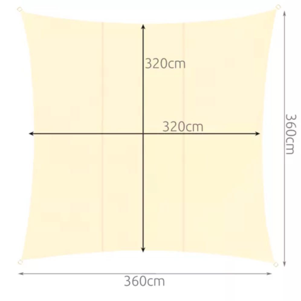 Żagiel Przeciwsłoneczny 3.6x3.6m wodoodporny wysoka jakość Gwarancja