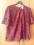 Bluzka koronkowa bordowa H&M roz 44