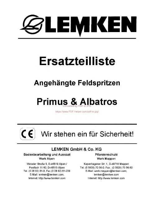 Katalog części Opryskiwacz Lemken Primus, Albatros
