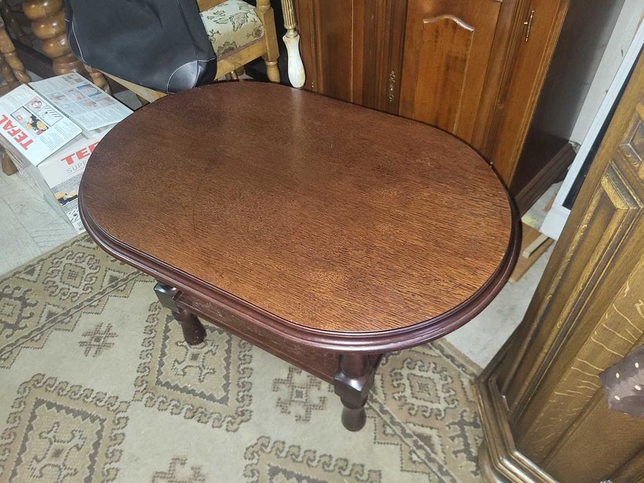 Solidna ława dębowa z podwójnym blatem z Niemiec dąb ciemny stolik !!