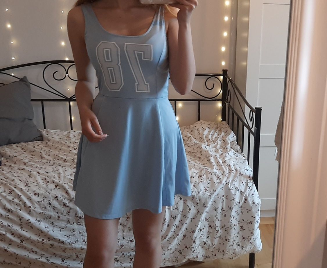 niebieska sukienka hm S