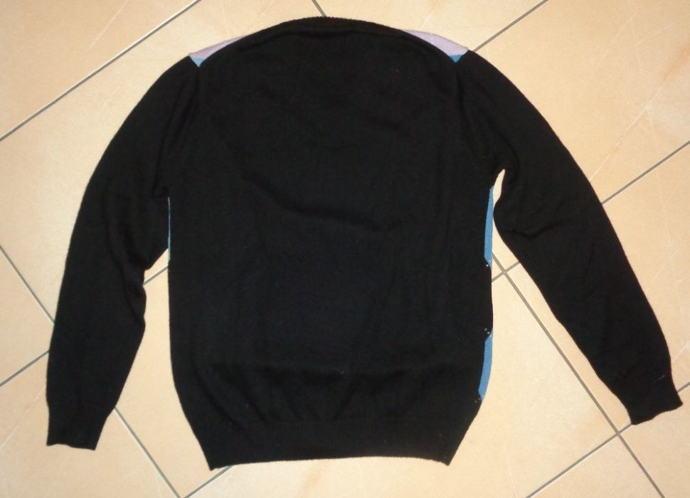LACOSTE Woolmark PURE NEW WOOL wełniany sweter męski w romby j.nowy 4