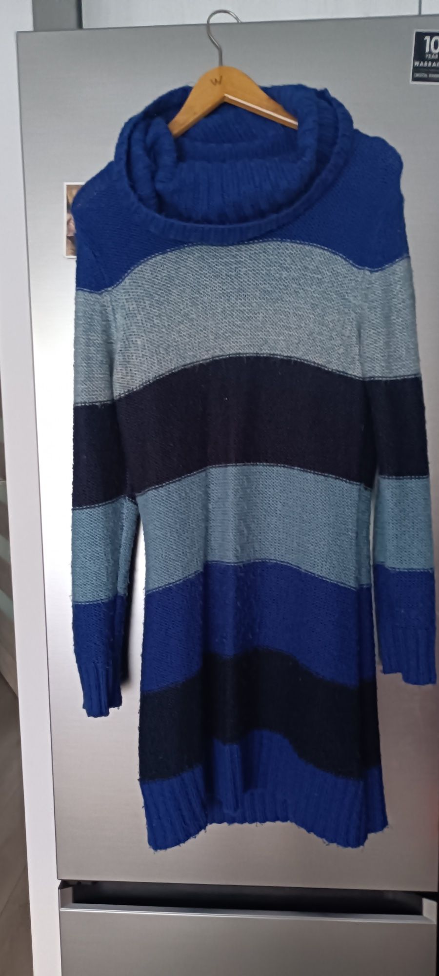 Sweter z golfem trój kolorowy Yessica XL