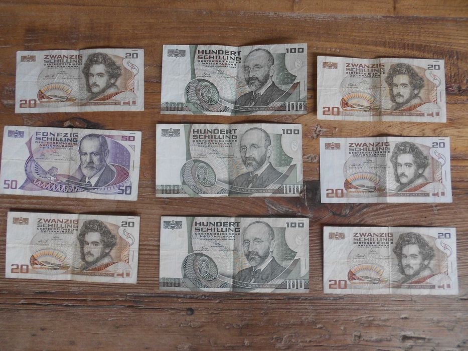 Diversas notas Austria - Schilling anos 80