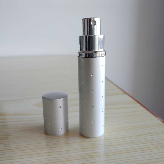 Vaporizador de perfume prateado com brilhantes 15ml