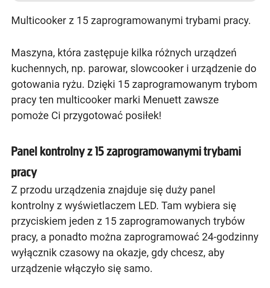 Multicooker Menuett.