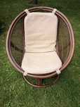 Fotel ratanowy obrotowy vintage boho