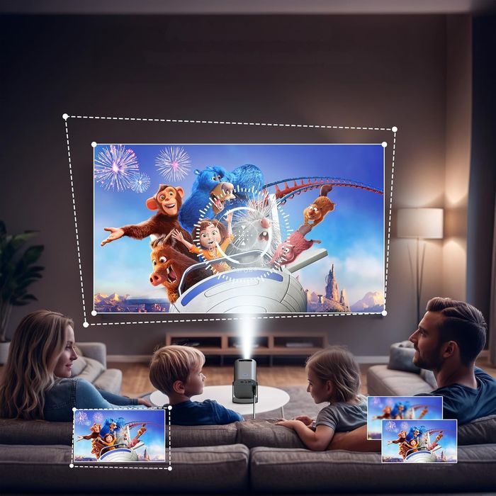 Projektor Polocsh P6 4K Mini z Android TV 11.0 Kompaktowy Wi-Fi6 BT5.2