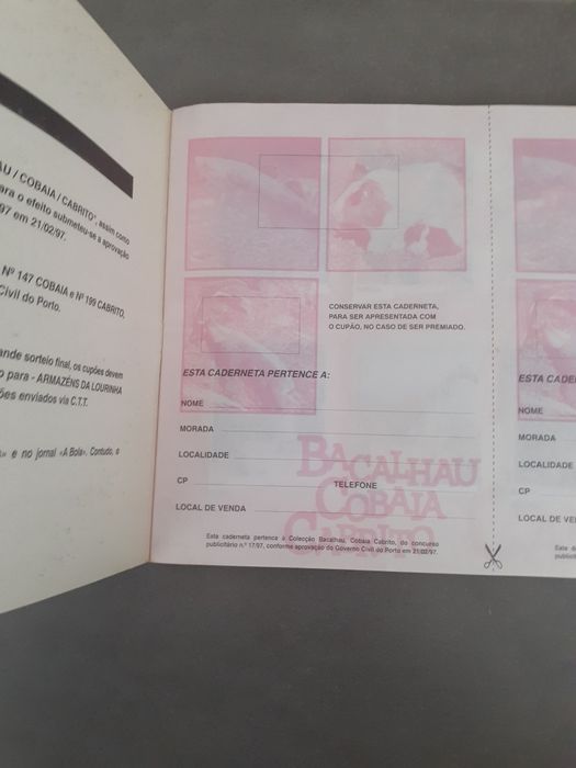 Caderneta cromos, bacalhau, cobaia (completa)
