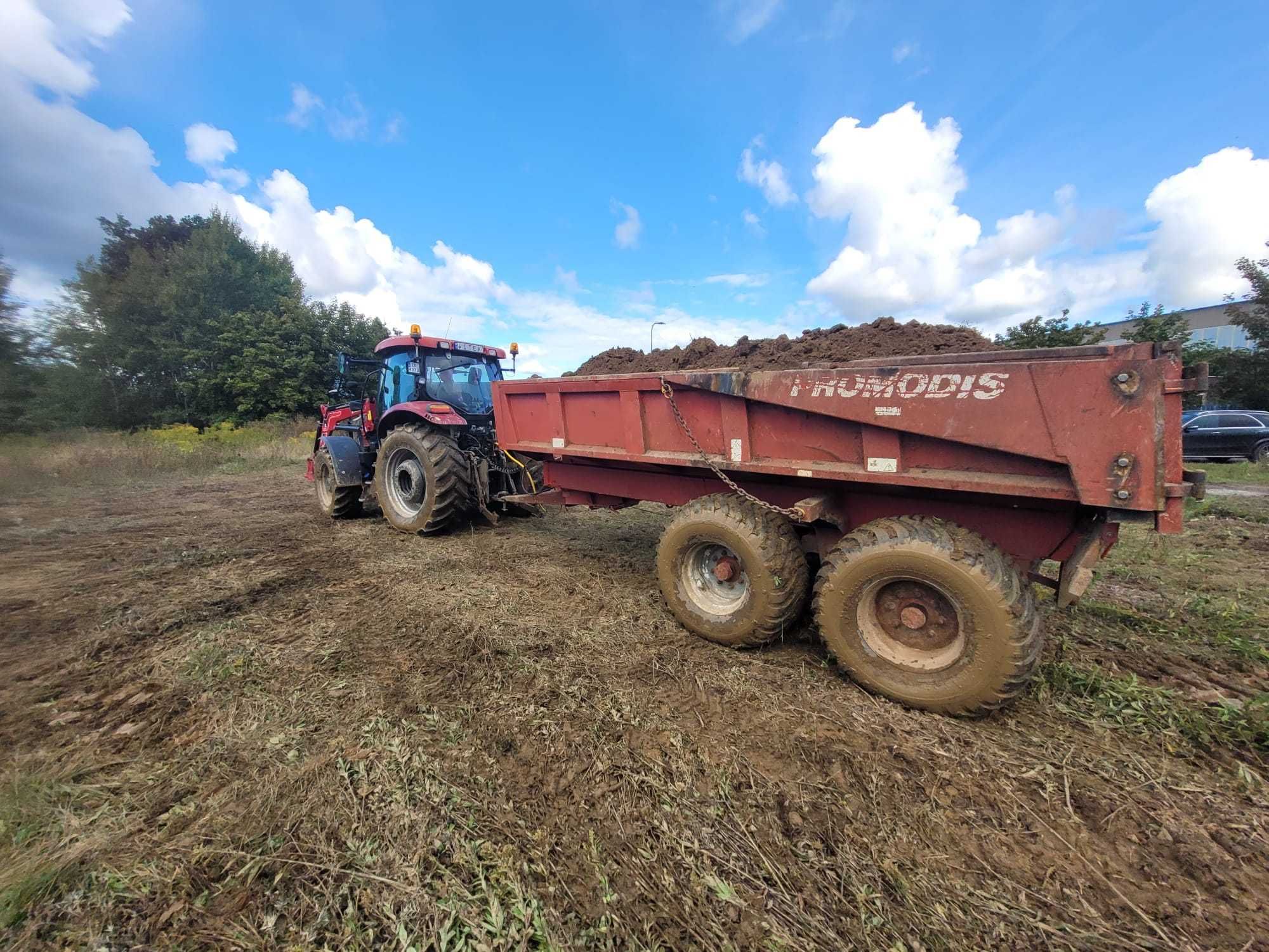 Usługi transport kruszyw wynajmę Ciągnik z przyczepą budowlaną koparka