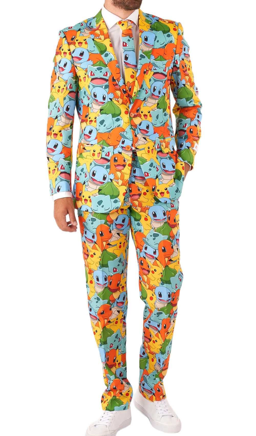 OPPOSUITS Garnitur męski z krawatem kolorowy POKEMONY bajka niebieski