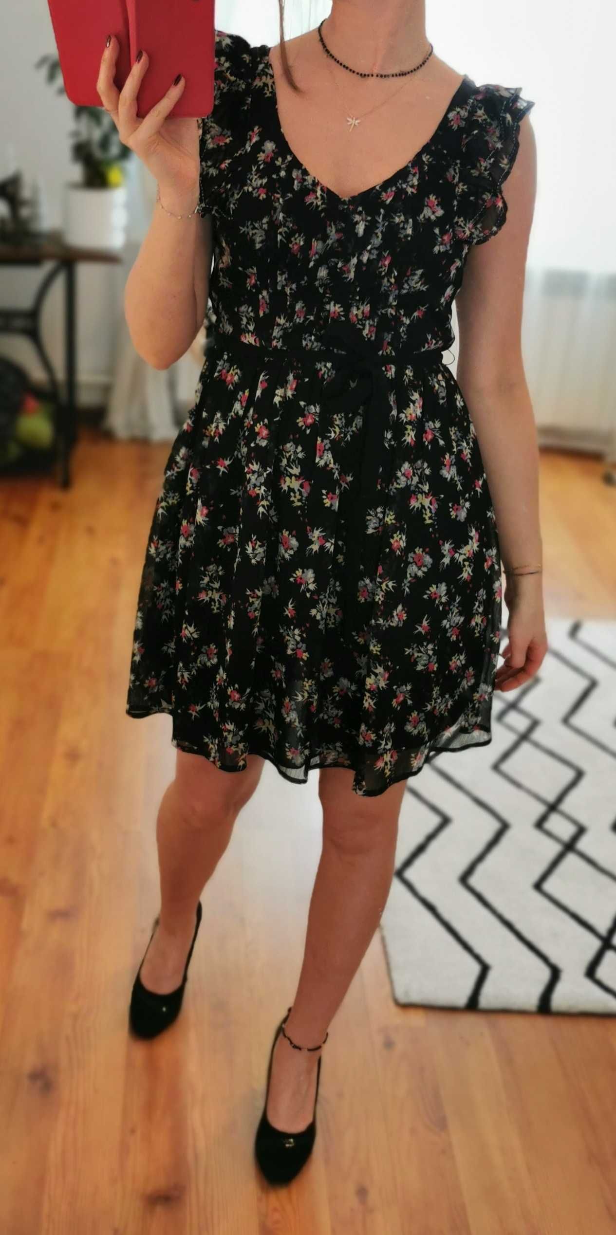 WYPRZEDAŻ Damska sukienka h&M w kwiaty rozm. 34 piękna