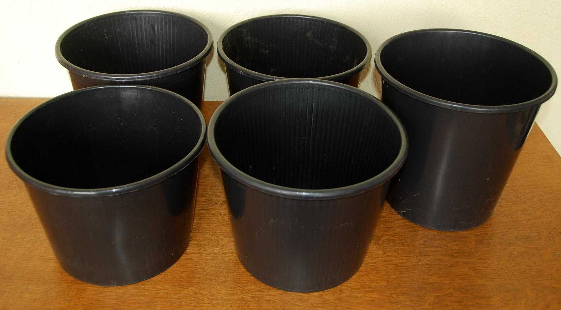 5 szt. duże pojemniki plastikowe na sadzonki wiaderka 26x25cm i26x20