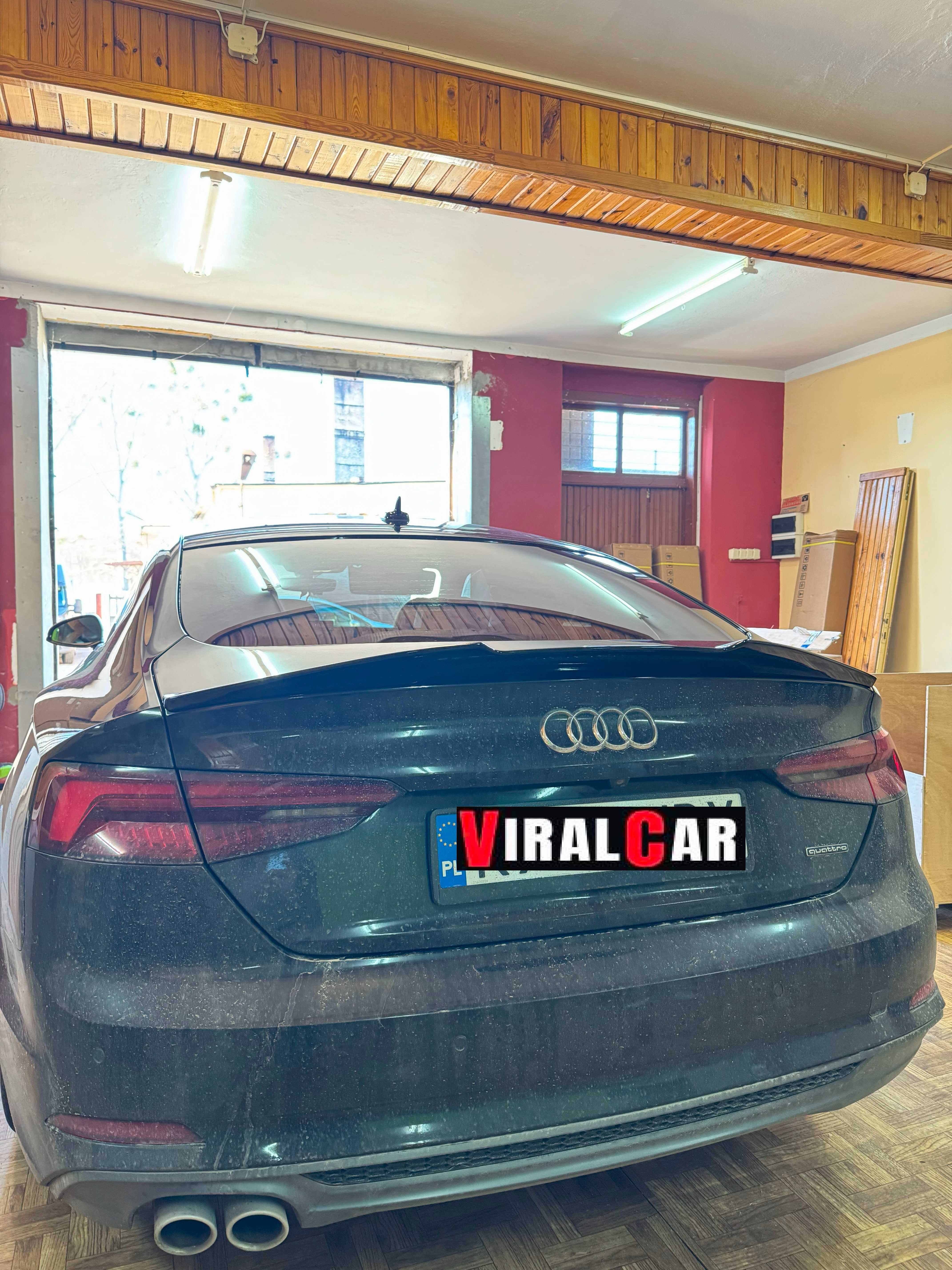 Spoiler Lotka Dokładka AUDI A5 B9 F5 CZARNY POŁYSK