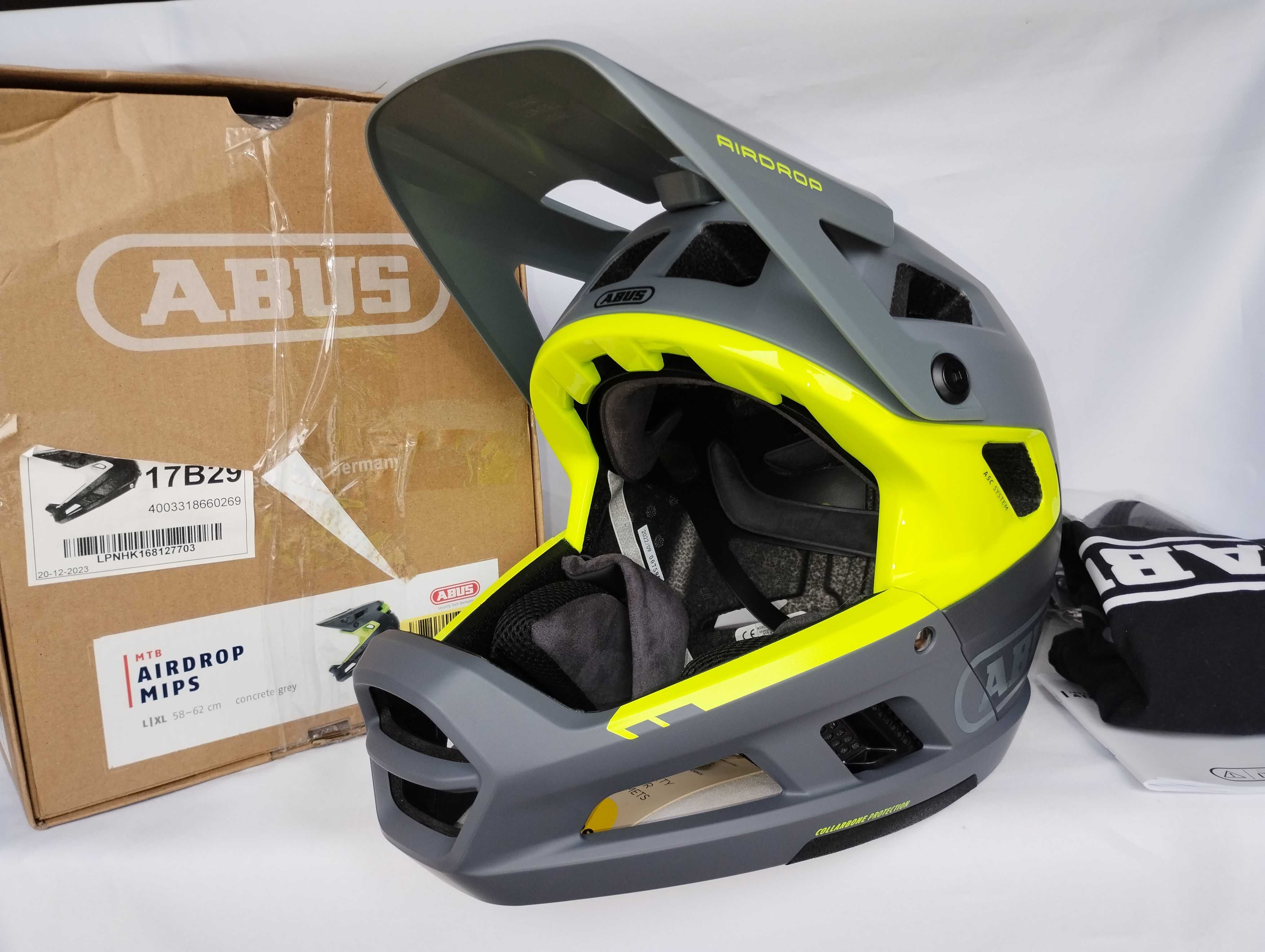 Kask rowerowy fullface Abus AirDrop Mips Concrete Grey L/XL 58-62cm