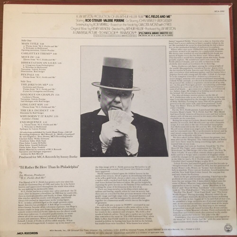 Vinil W.C. Fields and Me - 1976