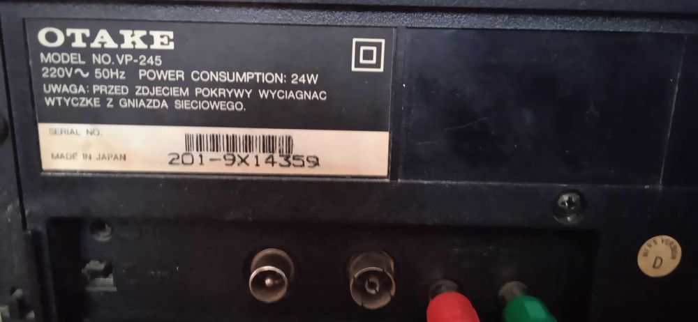odtwarzacz /magnetowid OTAKE VP-245 z pilotem