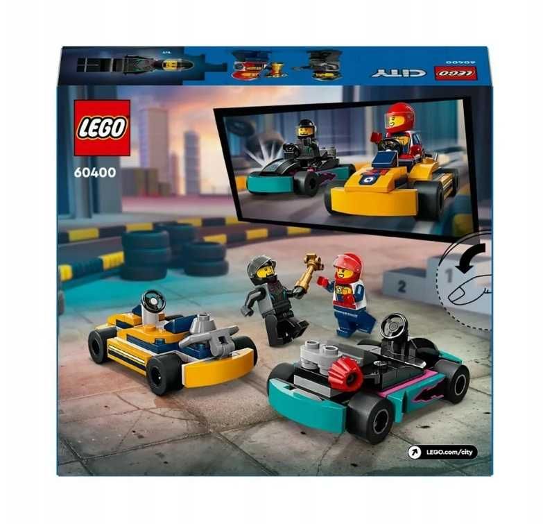 LEGO - zestaw auto + gokarty + torba