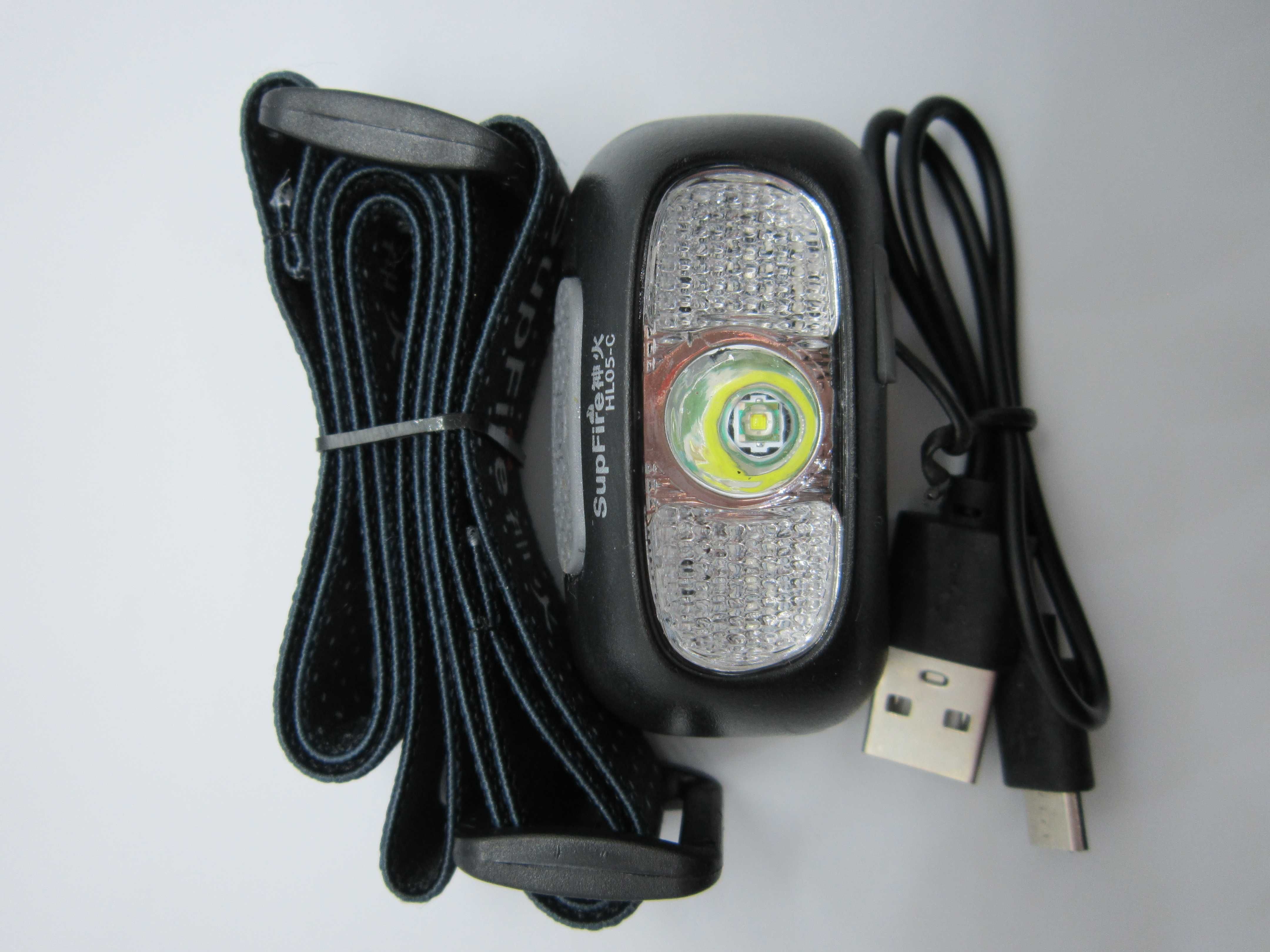 Компактный налобный LED фонарь со встроенным аккумулятором налобник