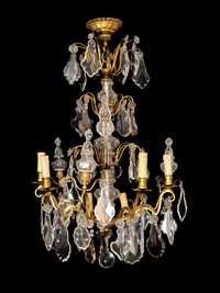 Candeeiro bronze cristal nove braços Luís XV | século XIX