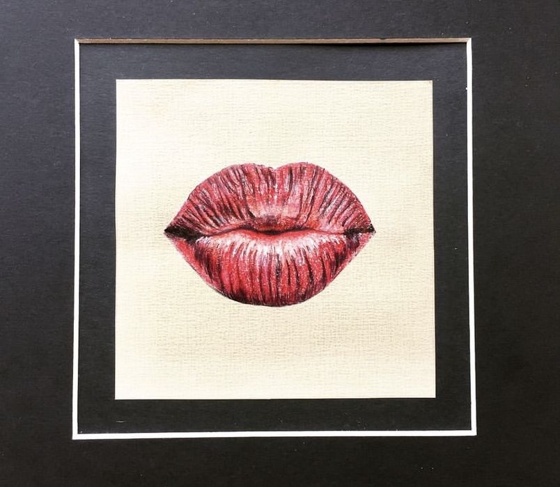 Kiss Marilyn Monroe Red Lips Obraz Oryginalny Rysunek obrazek kobieta