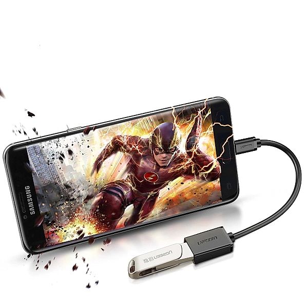 Kabel Ugreen US133, 10396 micro USB (męski) / USB-A (żeński) OTG płask