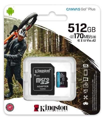 Micro SD Kingston 512GB UHS-I U3 V30 Classe 10 170MB/s