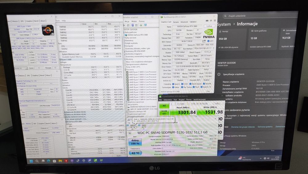 PC RGB gry R5 5600 AM4 6/12 DDR4 16GB RTX3060 12GB 700W 1TB W11