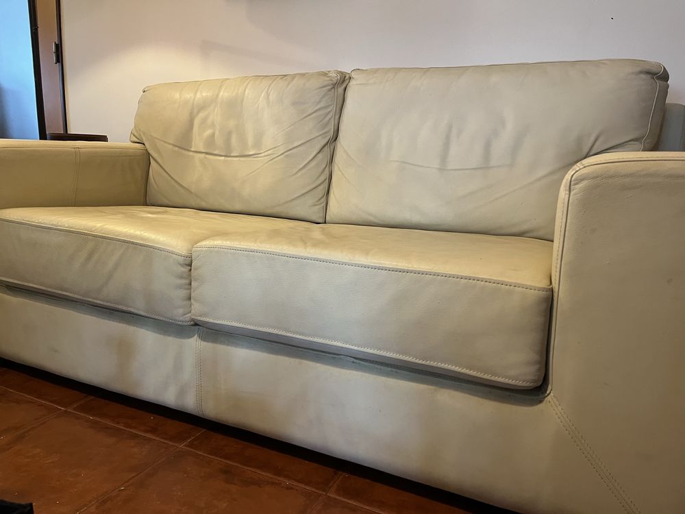 Sofa de Pele Creme