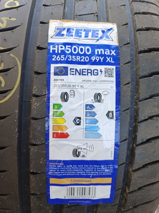 (C) Nowe opony letnie 265/35/20 Zeetex 2 sztuki 24r