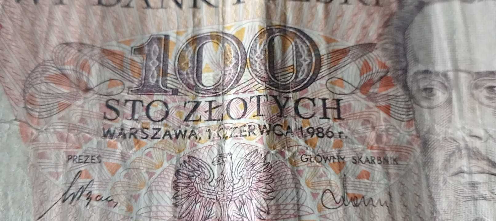 Banknot 100zł. 1986