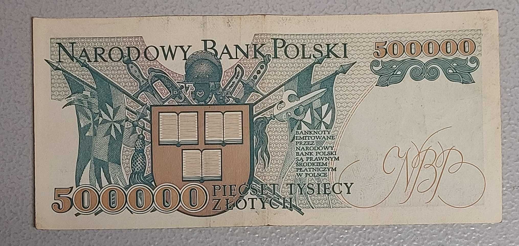500000 zł banknot PRL obiegowy seria P 1993