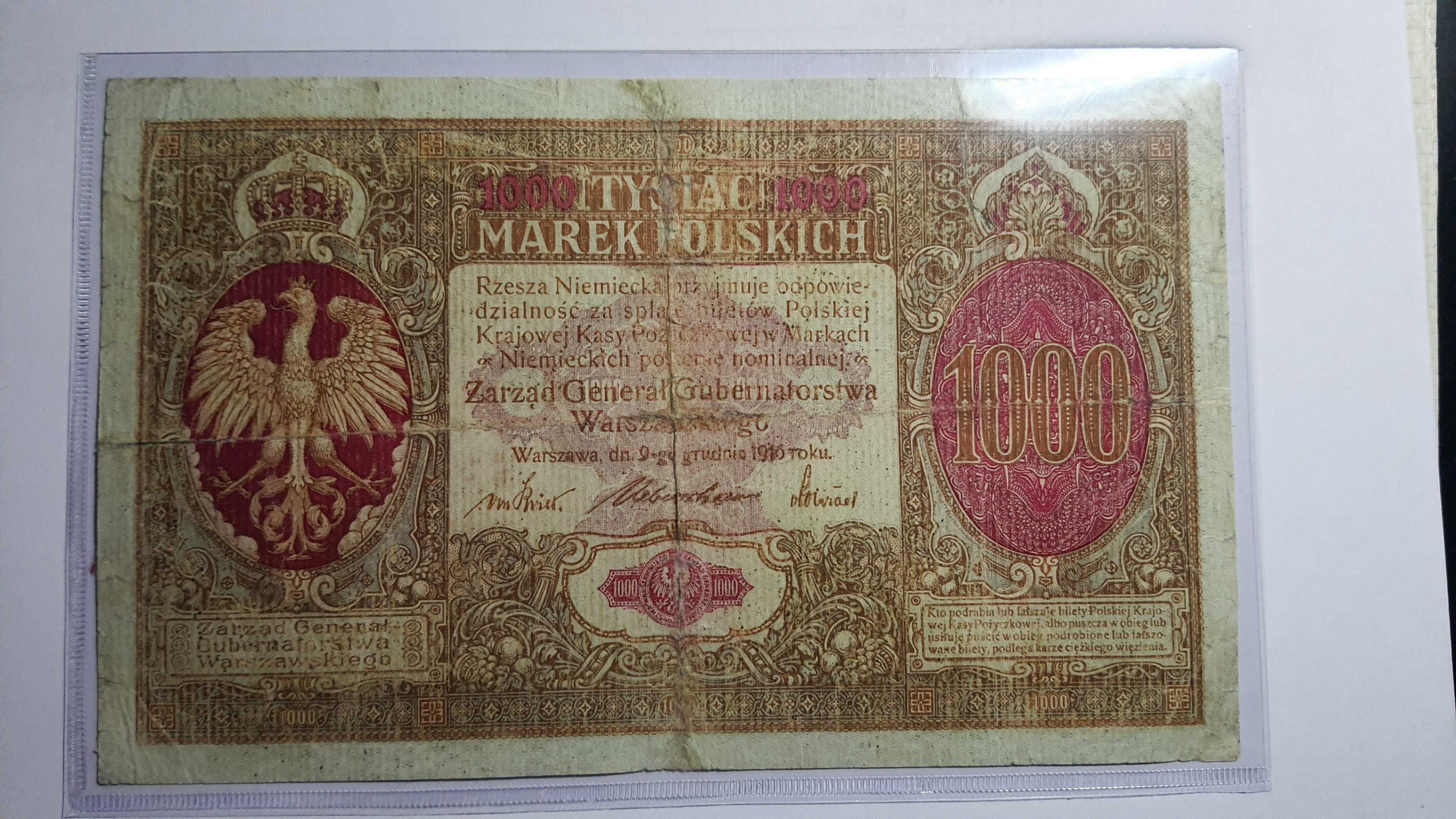 PRZECENA !!! 1000 Marek polskich 1916 Generał - RARYTAS