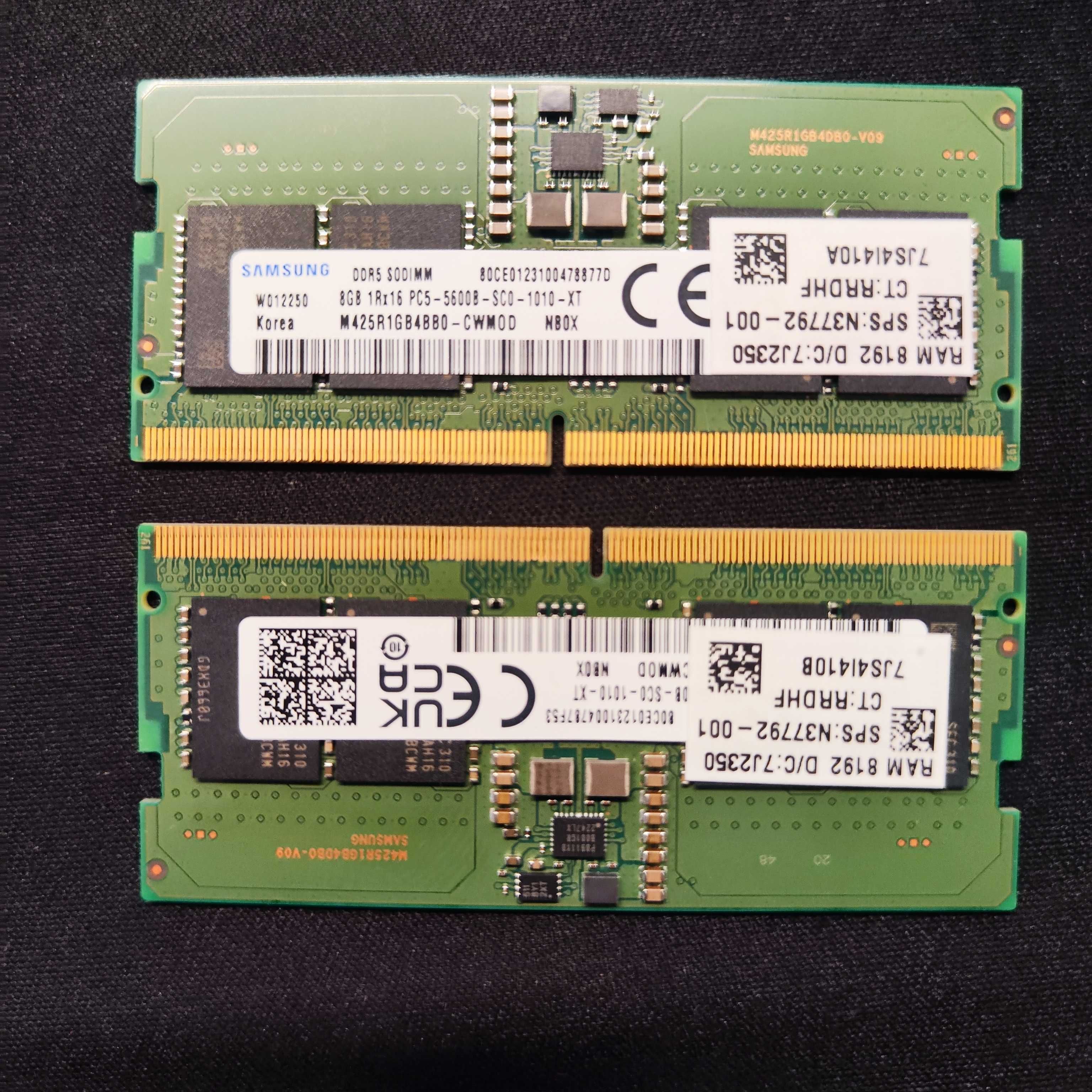 Nowa pamięć RAM SODIMM 16GB DDR5 Samsung 5600MHz 2x8GB