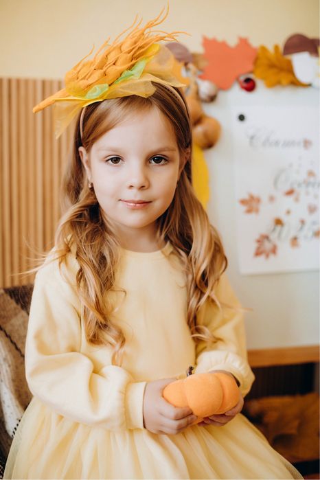 Святкова сукня, костюм пшенички + обруч з колоском