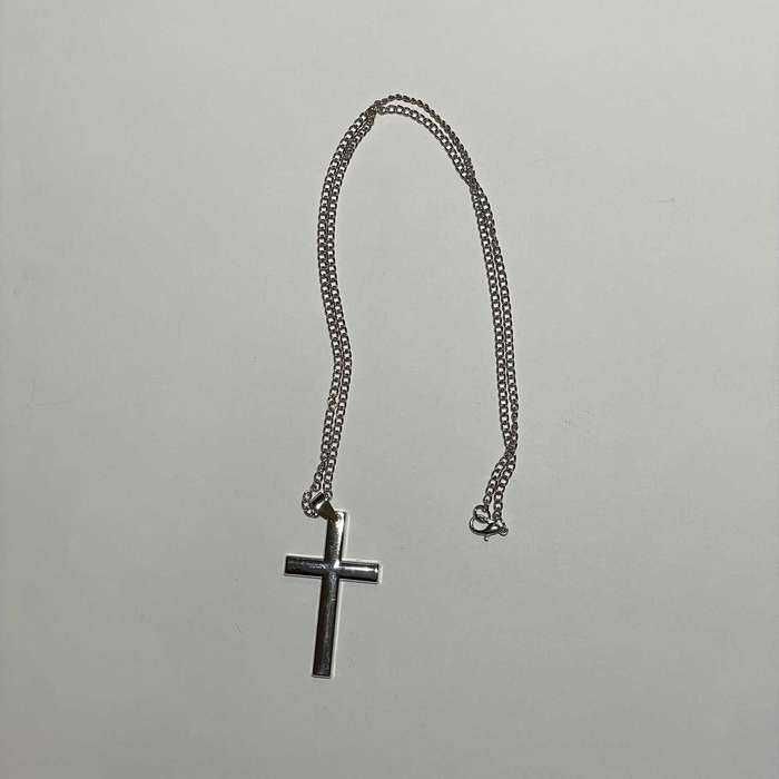 Naszyjnik Krzyż Srebrny Katolicki Jezus Religia Bóg