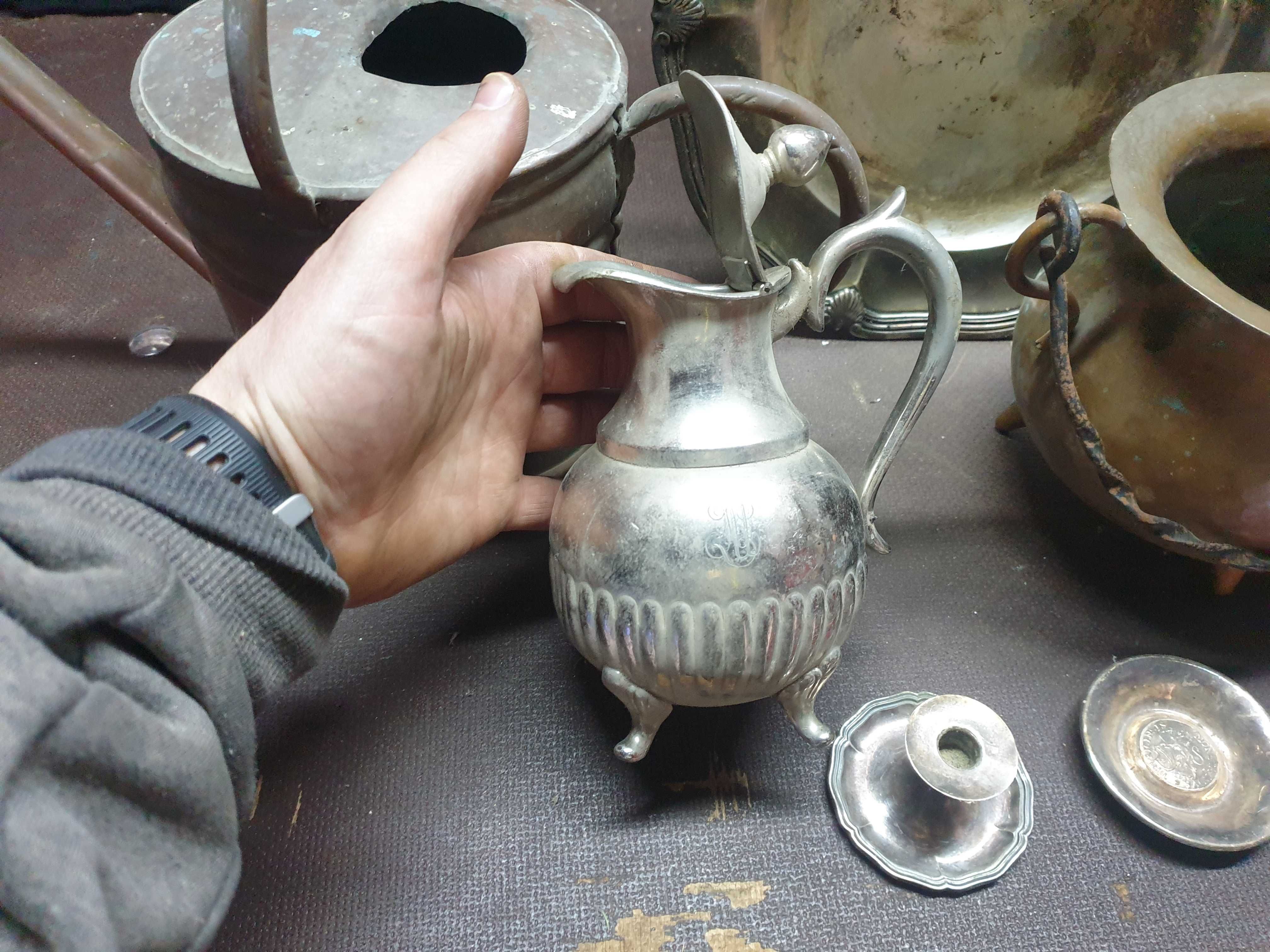 Mosiężne , miedziane , żeliwne garnki