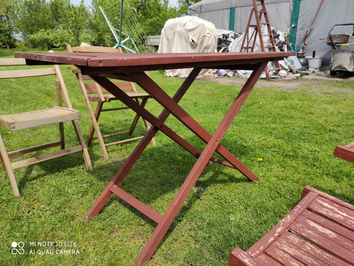 Drewniane meble ogrodowe tarasowe turystyczne stół turystyczny krzesła