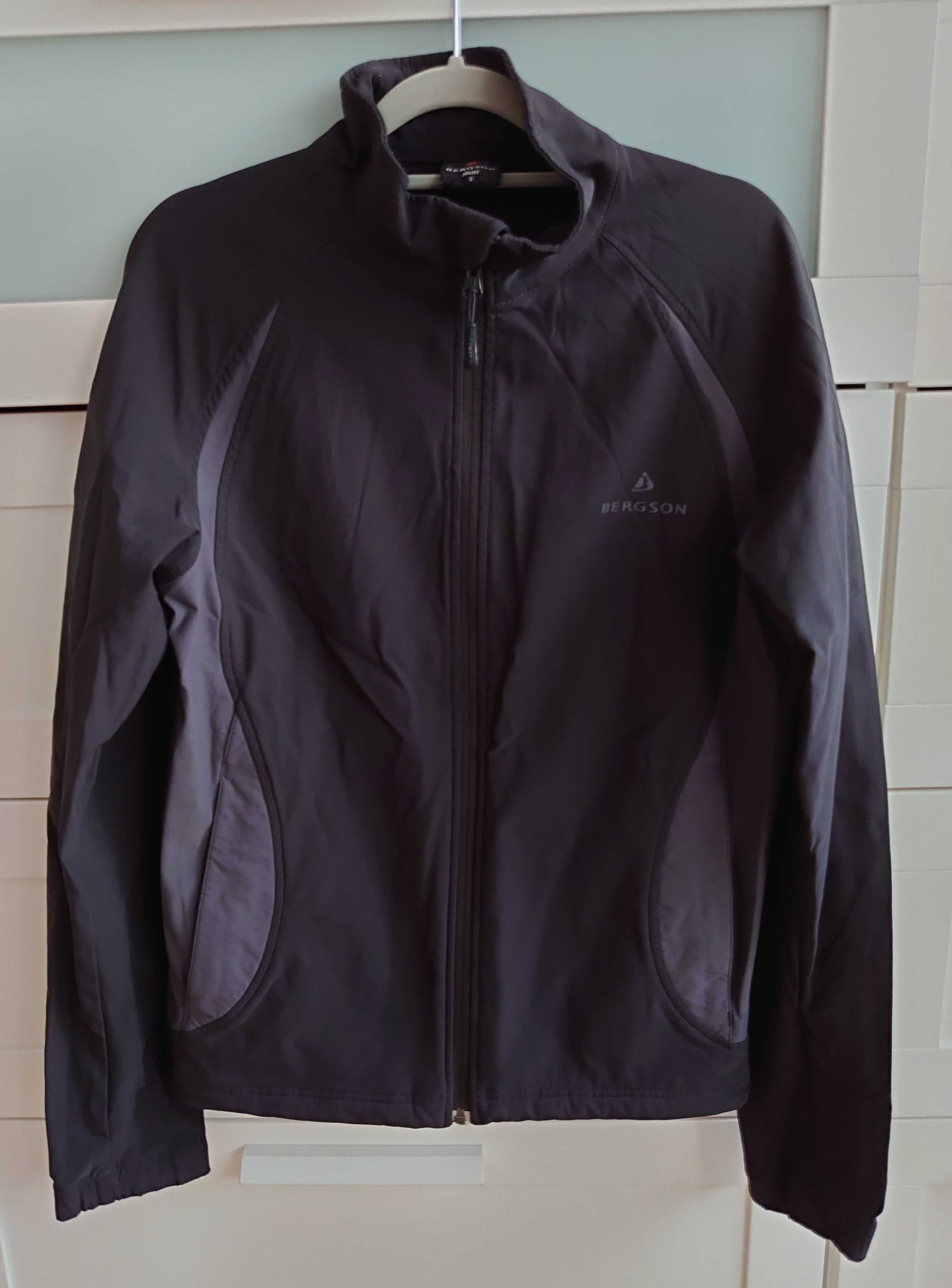 Kurtka męska czarna SoftShell bez kaptura BERGSON model Omega  r.S.