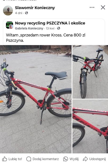 Rower górski Kross  stan bardzo dobry