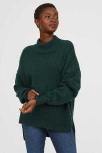 Свободный джемпер свитер светр с шерстью и высоким горлом