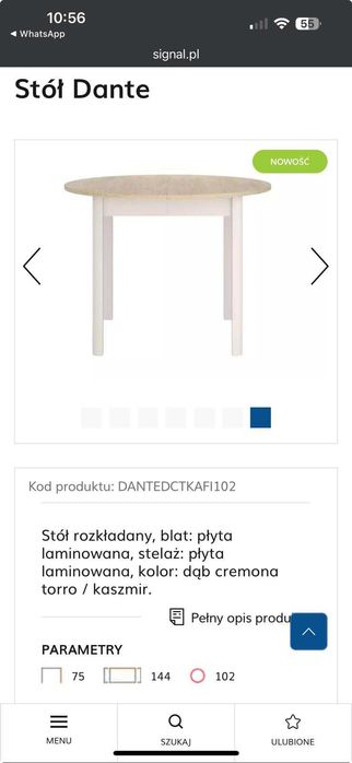 elegancki stół okrągły 100 cm rozkładany