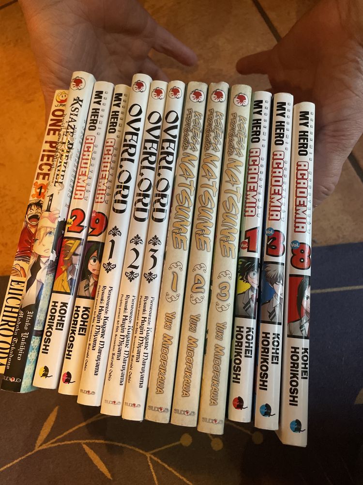 Manga rożne ksiaze piekieł, one piece, my hiro academia, overlord,