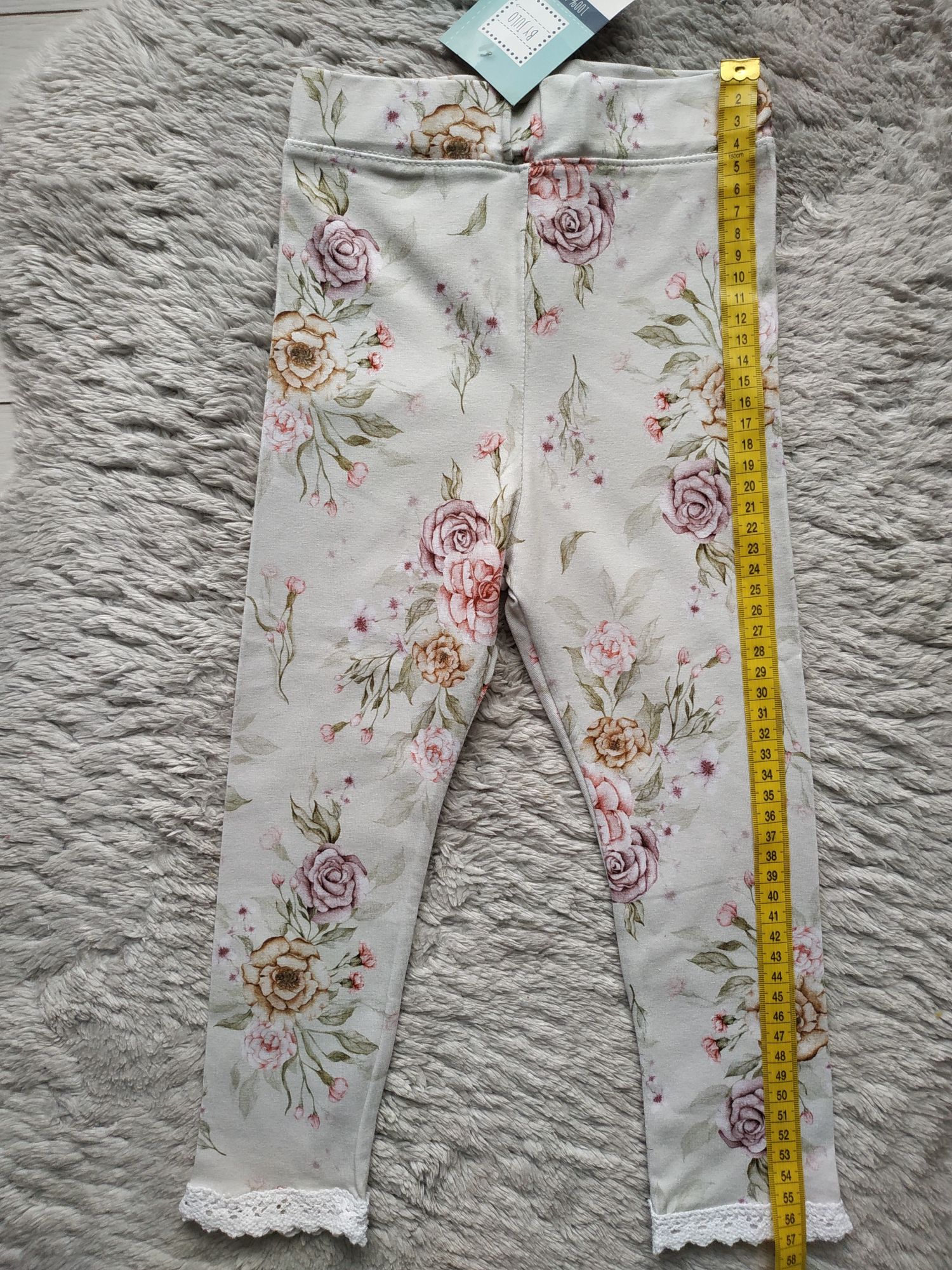 Nowe legginsy/kwiaty/print/handmade/prezent/By Julo/r.92/98
