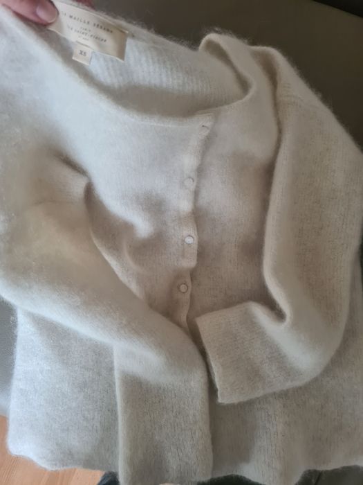 Sezane kremowy sweterek alpaka  gaspard xs / s